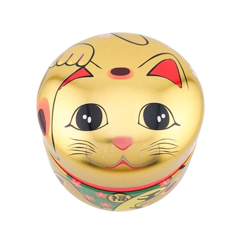 Maneki Neko kultainen metallinen teepakkaus