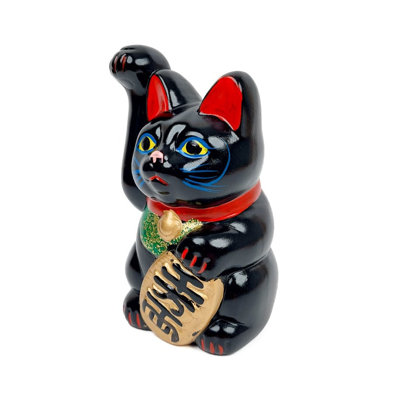 Maneki Neko Musta Seto - 13 cm