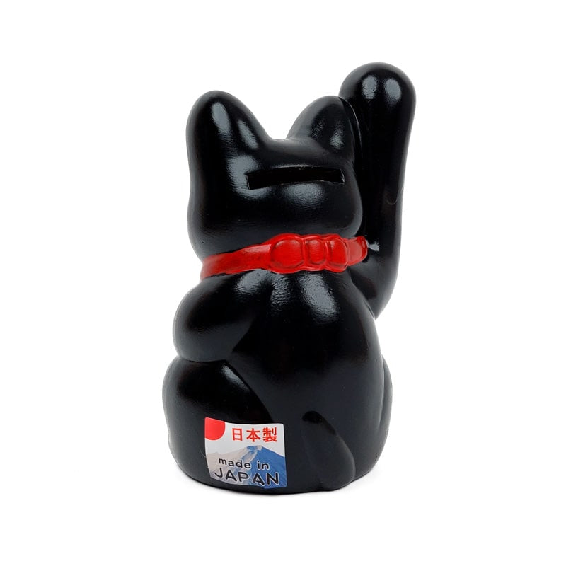 Maneki Neko Musta Seto - 13 cm