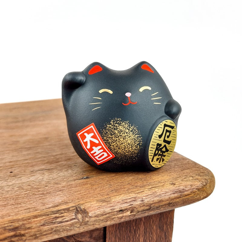 Maneki Neko pyöreä musta