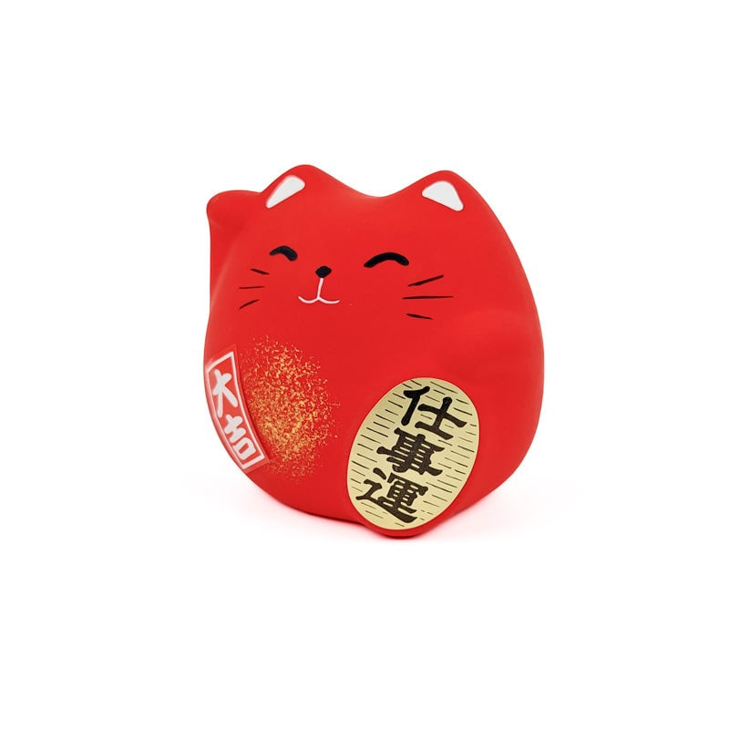 Maneki Neko pyöreä punainen