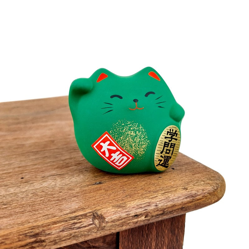 Maneki Neko pyöreä vihreä