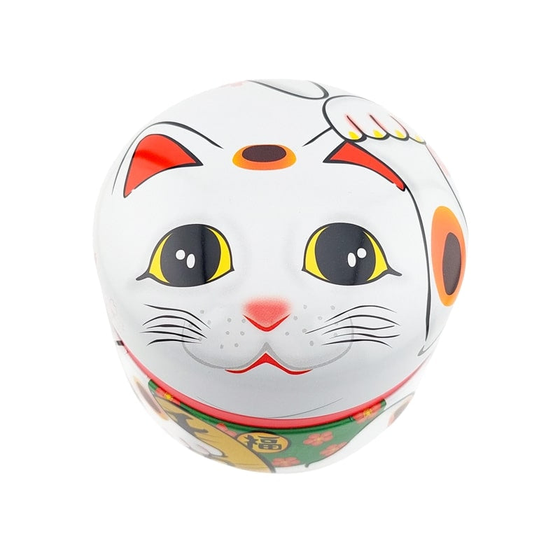 Maneki Neko Valkoinen metallinen teepakkaus