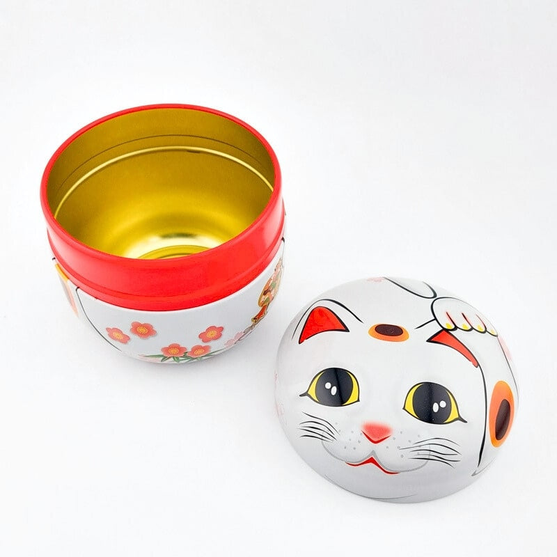 Maneki Neko Valkoinen metallinen teepakkaus