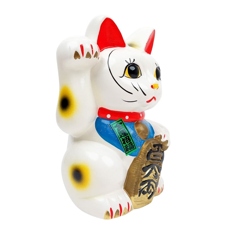 Maneki Neko Valkoinen Seto - 21 cm