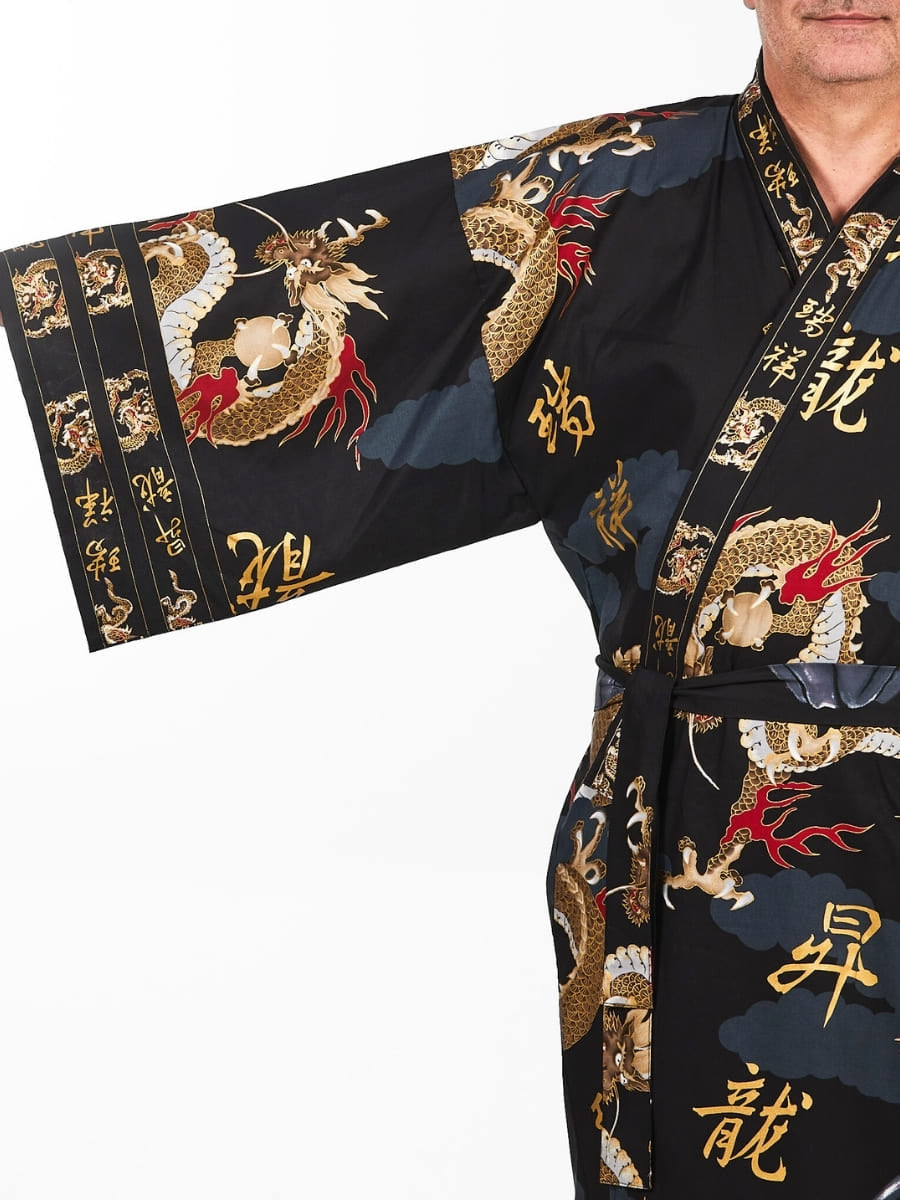 Miesten japanilainen lohikäärme Kimono - Yksi koko