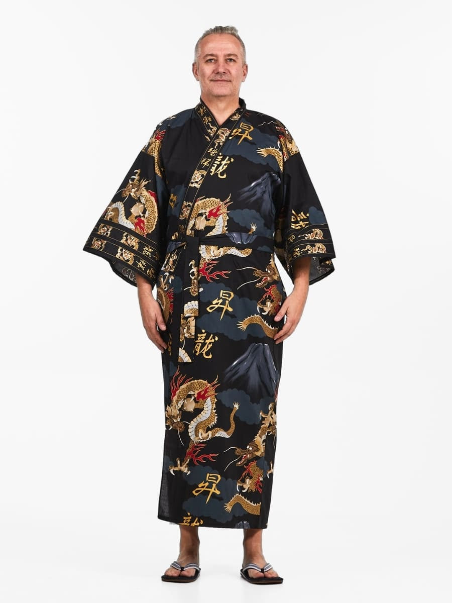 Miesten japanilainen lohikäärme Kimono - Yksi koko