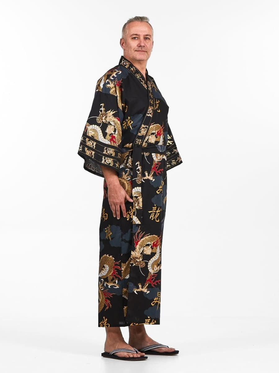 Miesten japanilainen lohikäärme Kimono - Yksi koko