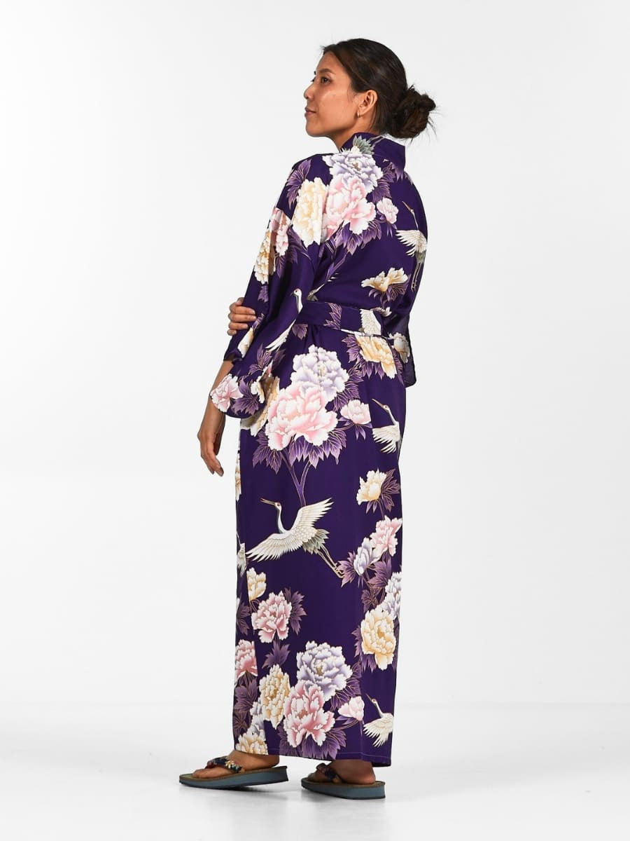 Naisten Botan to Tsuru Japanilainen Kimono - Yksi koko