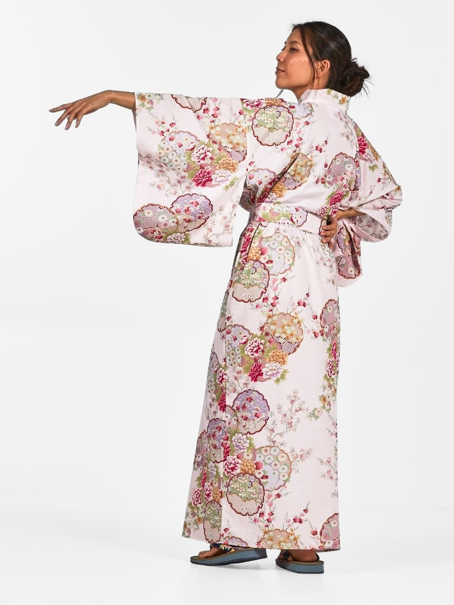 Naisten Maru Mon japanilainen Kimono - Yksi koko