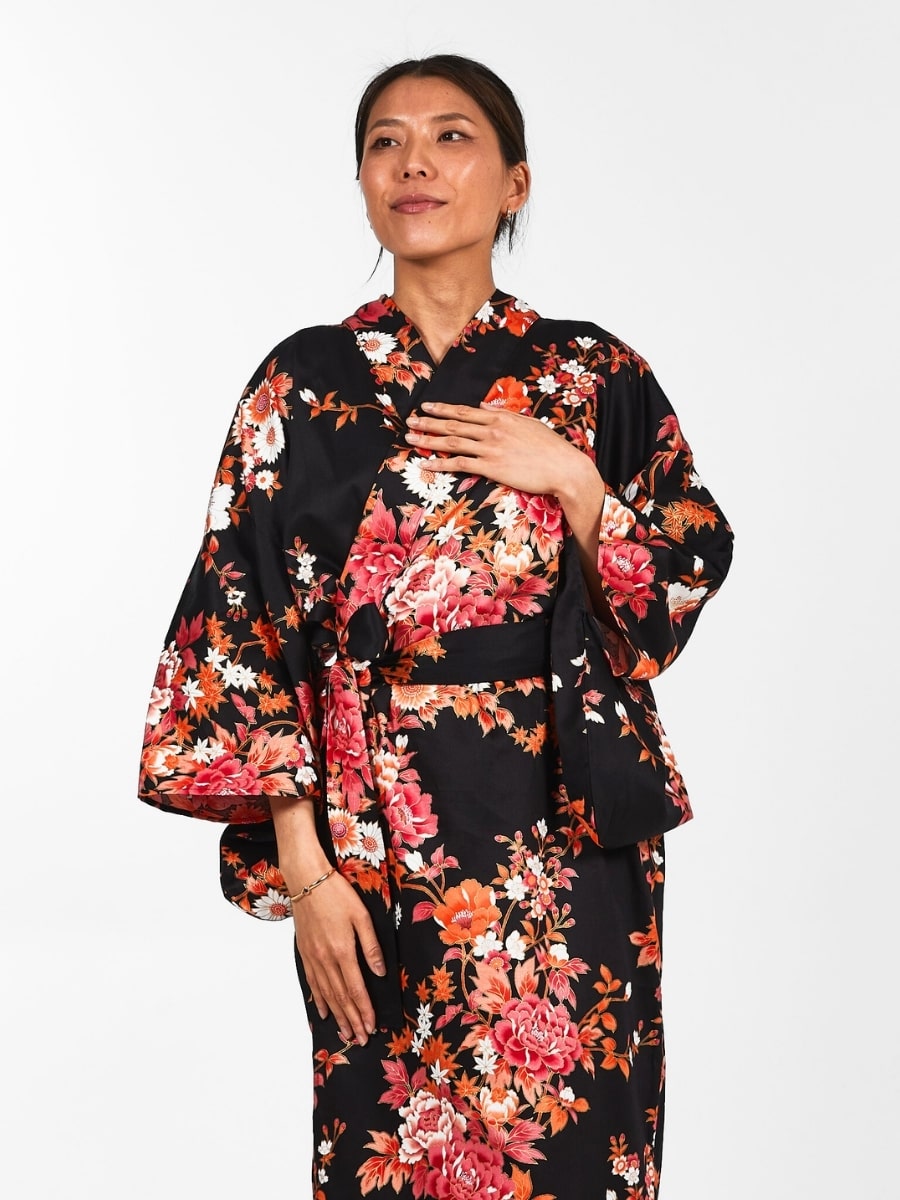 Naisten Sakura to Botan japanilainen Kimono - Yksi koko