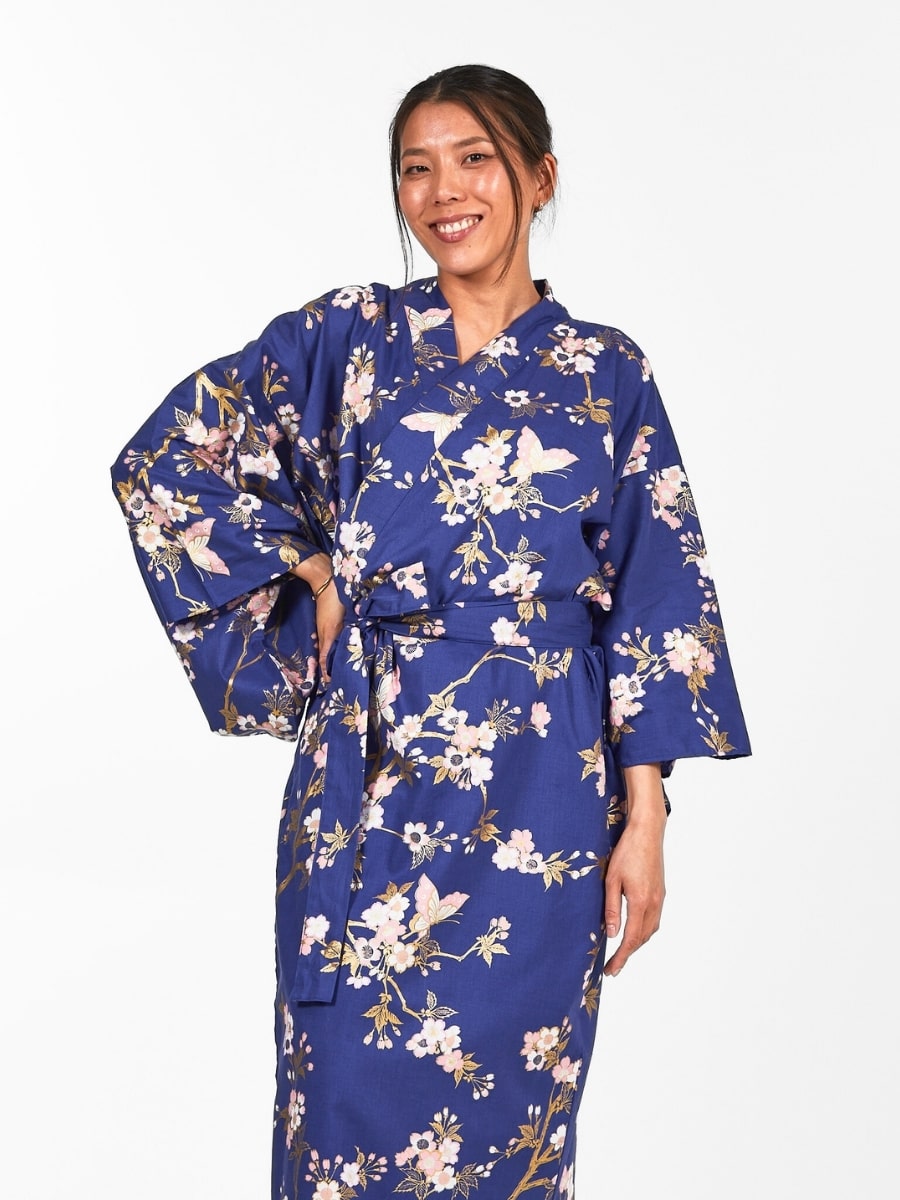 Naisten Yukata Kimono Sakura to Chō Sakura to Chō