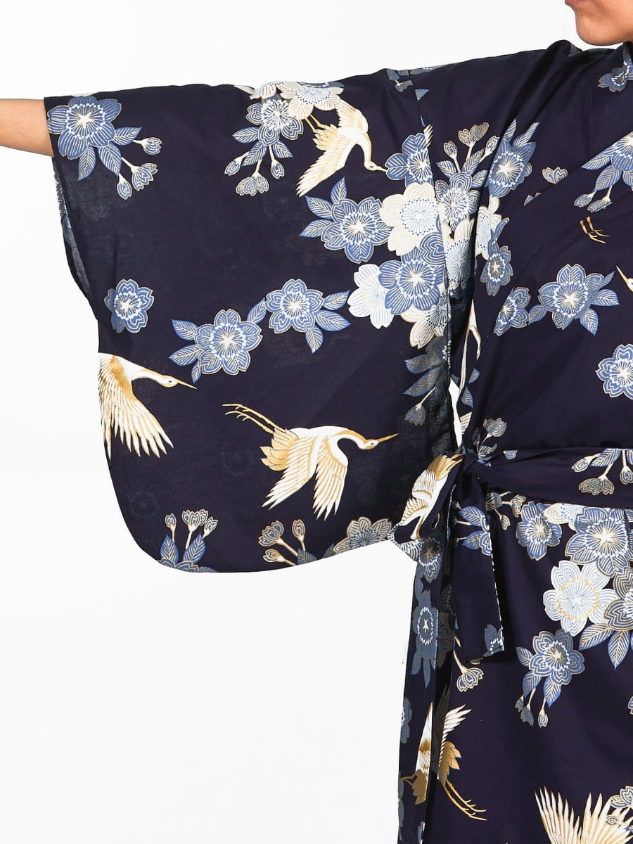 Naisten Yukata Kimono Sakura to Tsuru