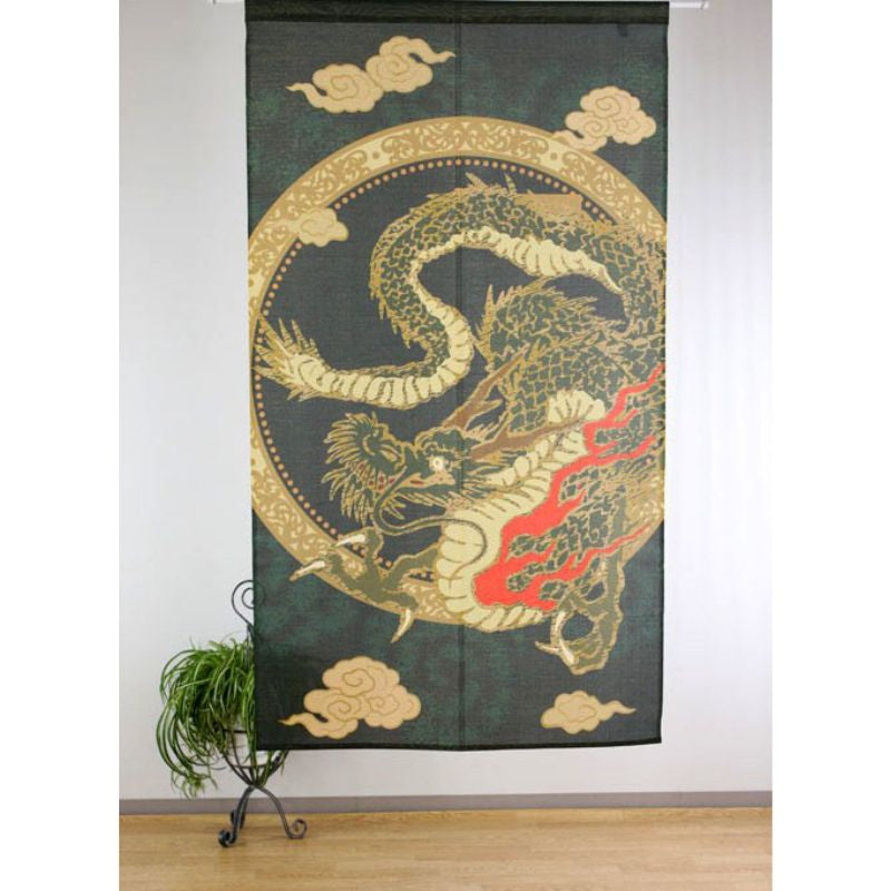 Japanilainen kultainen lohikäärme Noren - 85 x 150 cm