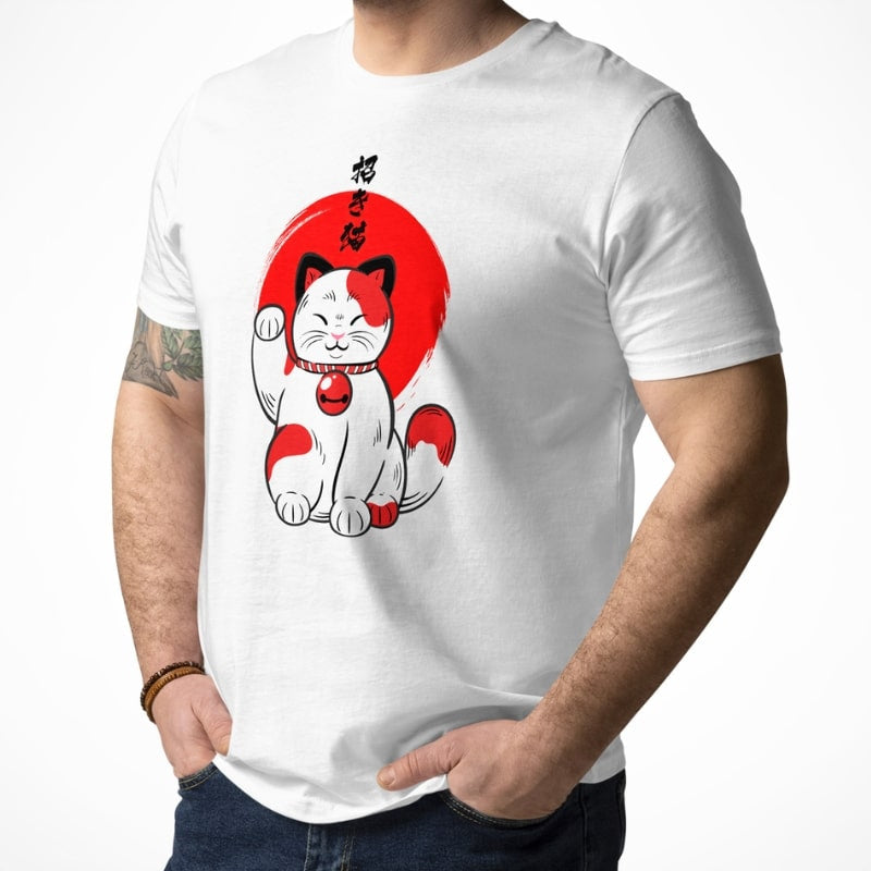 Onnekas japanilainen kissa T-paita