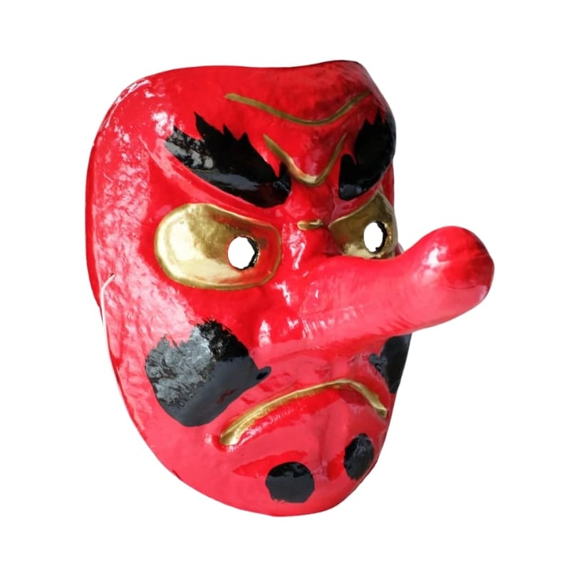 Paperimassasta tehty Tengu naamio