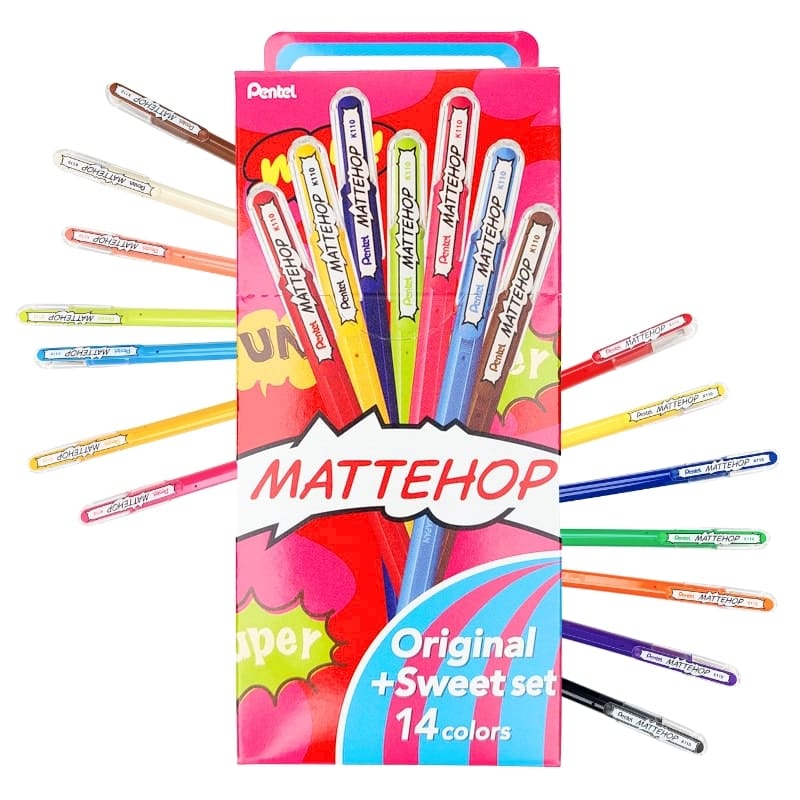 Pentel Mattehop Original värilliset kynät + makea setti