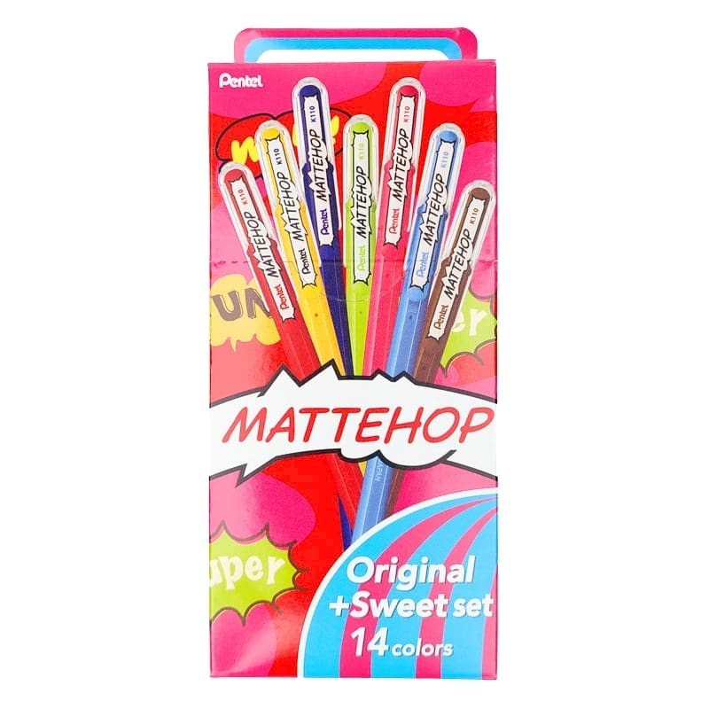 Pentel Mattehop Original värilliset kynät + makea setti