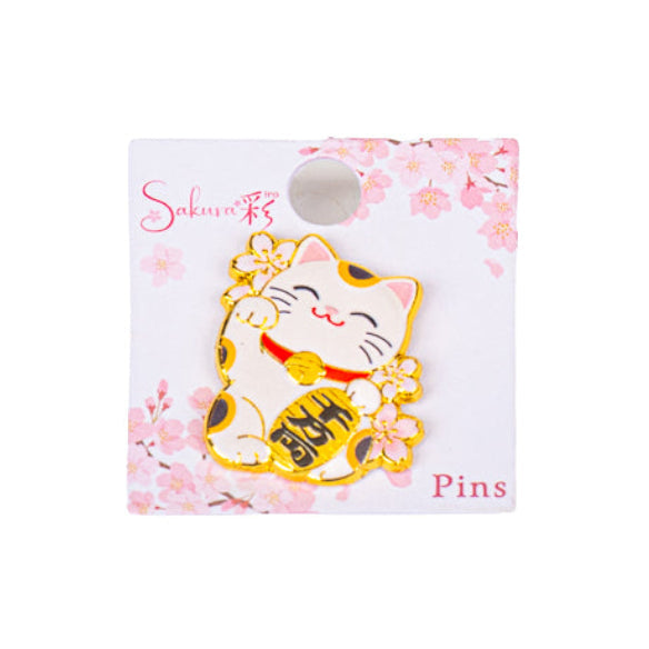 Japanilainen metallinen Maneki-Neko-pinssi