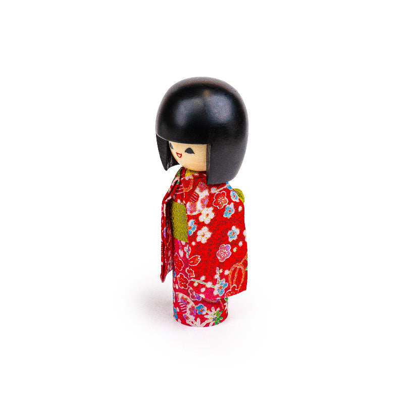 Kokeshi Egao vaaleanpunainen japanilainen nukke