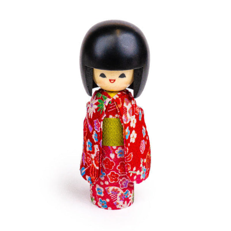 Kokeshi Egao vaaleanpunainen japanilainen nukke