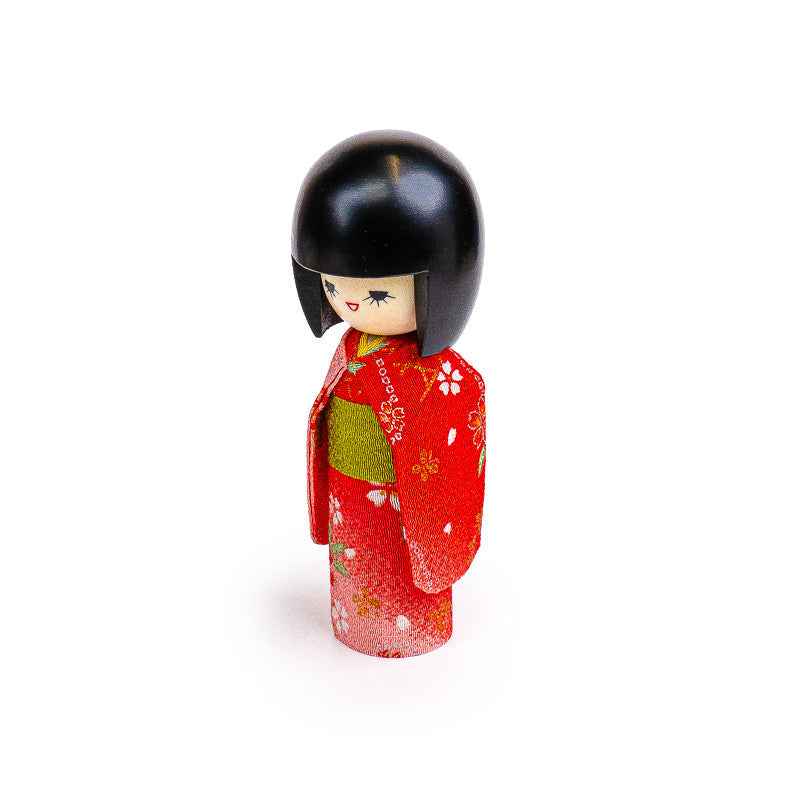 Japanilainen Kokeshi Kimono Nukke Punainen