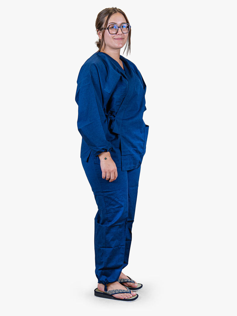 Pyjama Japonais Femme Samue Bleu Marine