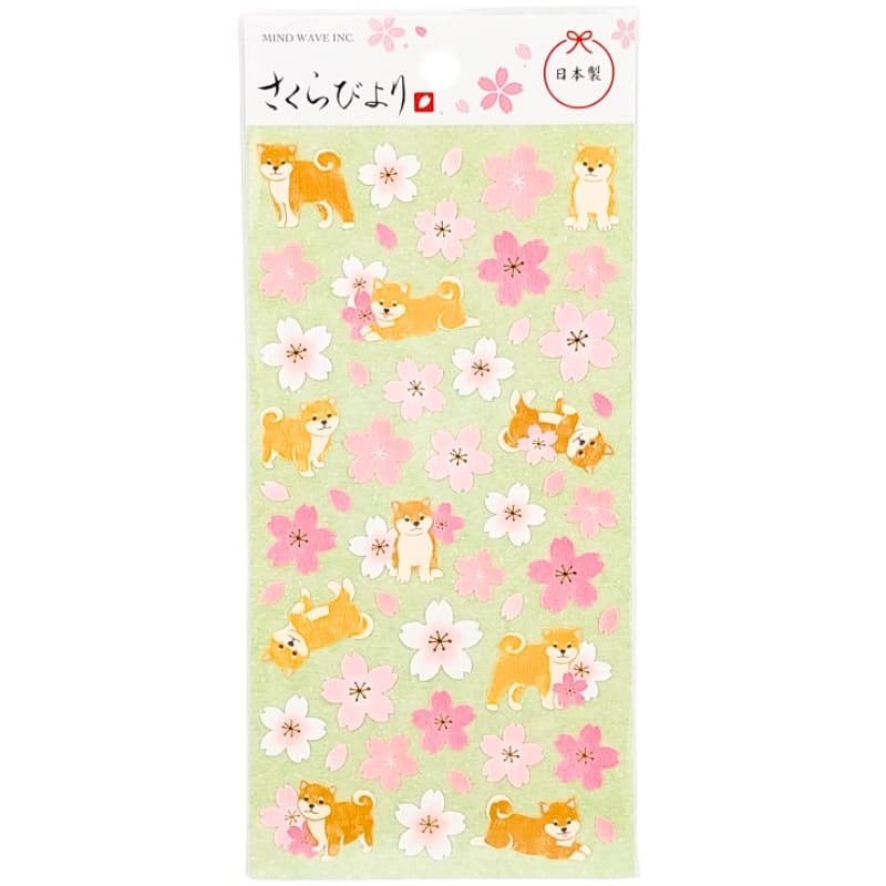 Sakura Shiba Inu Japanilainen tarroja
