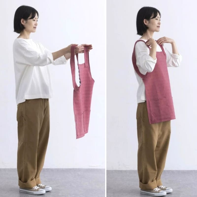Unisex lyhyt japanilainen esiliina punainen