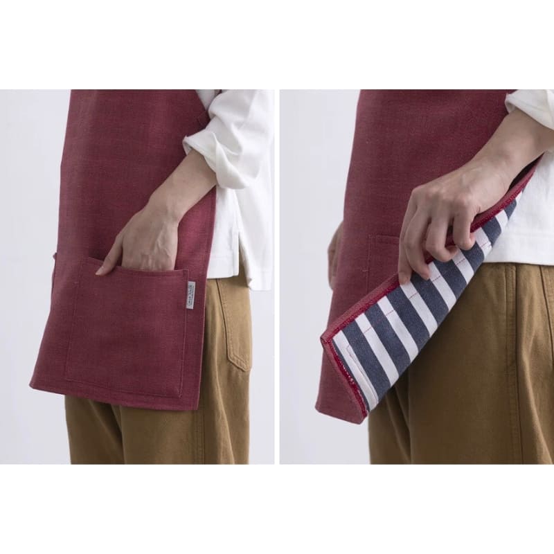Unisex lyhyt japanilainen esiliina punainen
