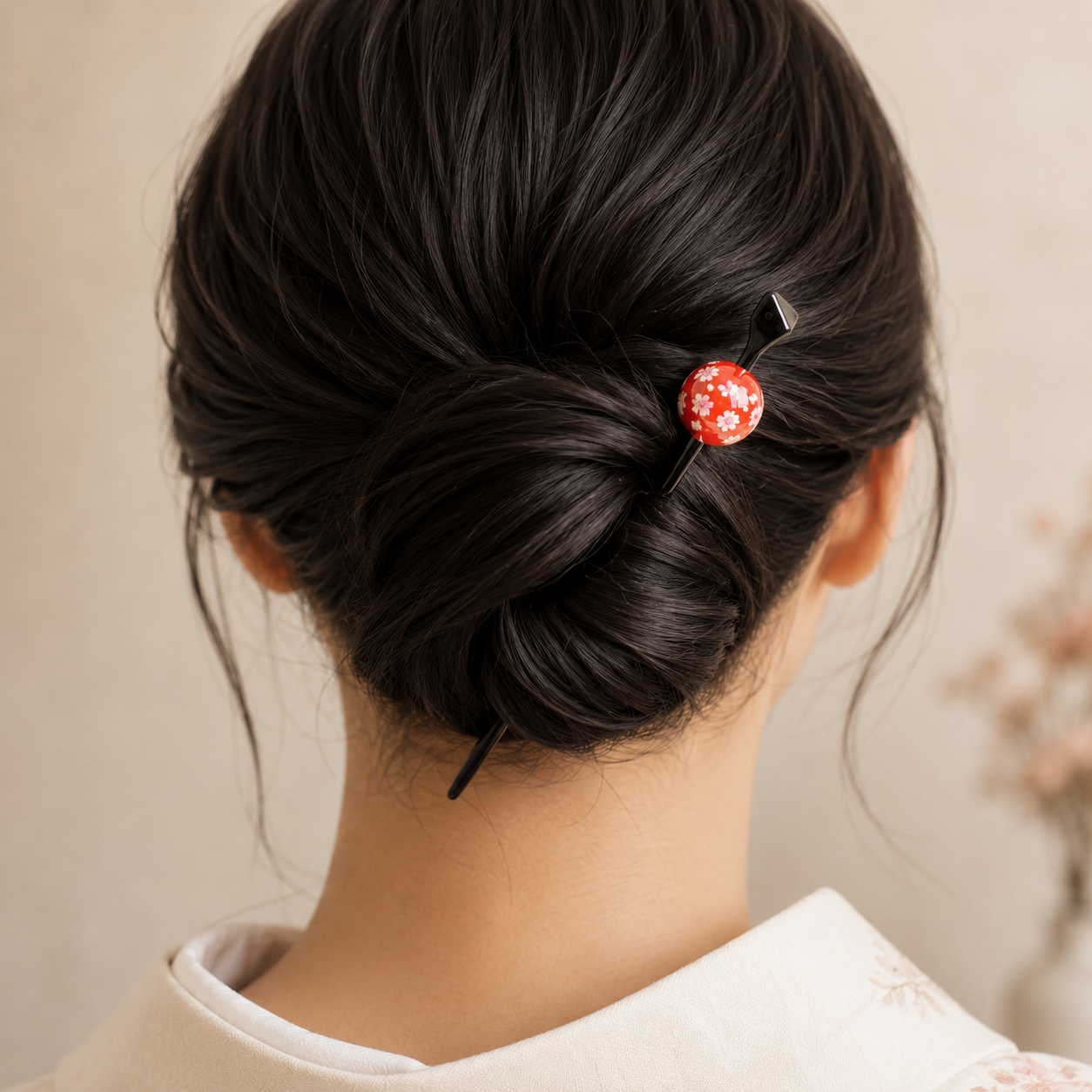 Japanilainen Tama Kanzashi Ukidama, punainen