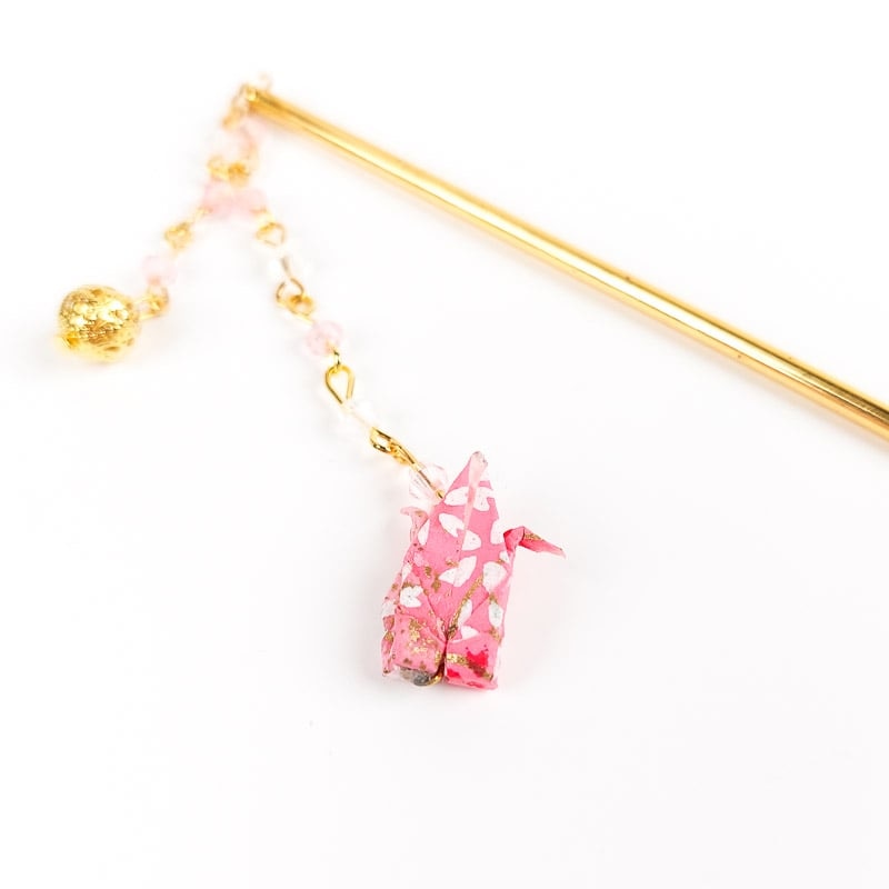 Vaaleanpunainen Origami japanilainen Kanzashi