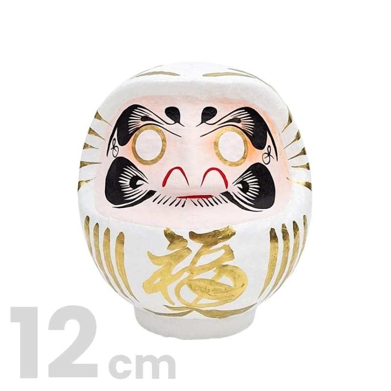 Valkoinen japanilainen Daruma - 9-15 cm - 12 cm