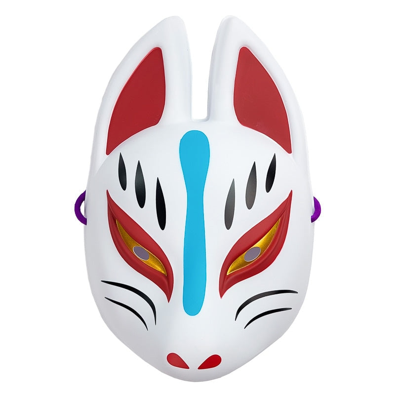 Valkoinen japanilainen Kitsune naamio